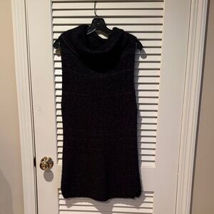 Chic Black & Gray Cowl Neck Sweater Dress